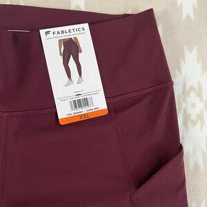 Fabletics Oasis Pureluxe Legging XXL Pocket High Waist Dark Red New with tags